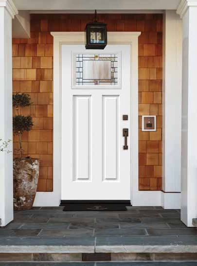 Exterior door with Portrait decorative glass