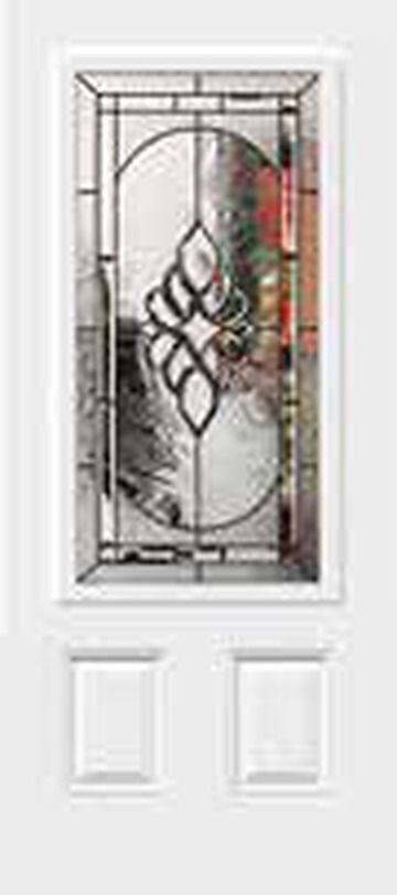Brigantine decorative door glass with black caming