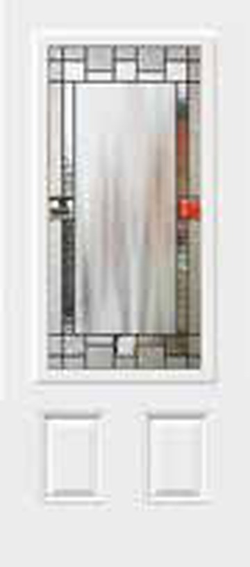Portrait decorative door glass with black caming